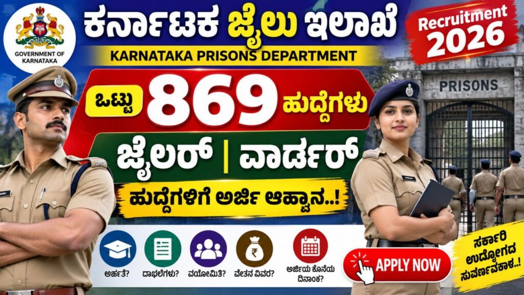 Karnataka Prisons Department Recruitment 2026